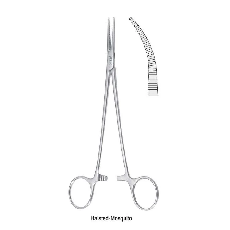 Затискач артерiальний Halsted-Mosquito зiгнутий 185 мм , Falcon Surgical Со. (Pvt.) Ltd